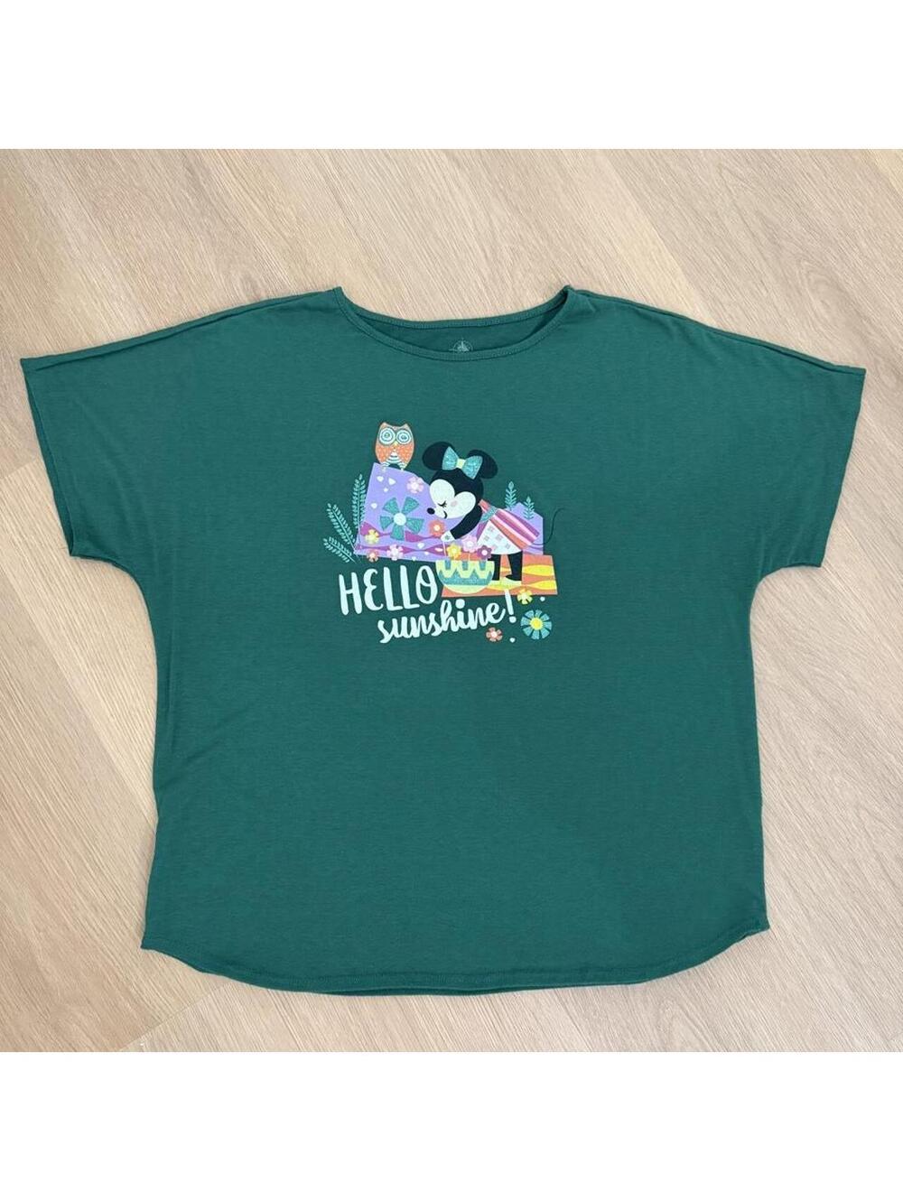 Disney Parks Dark Green Mary Blair-Inspired Minnie Mouse Graphic Tee Size 2XL